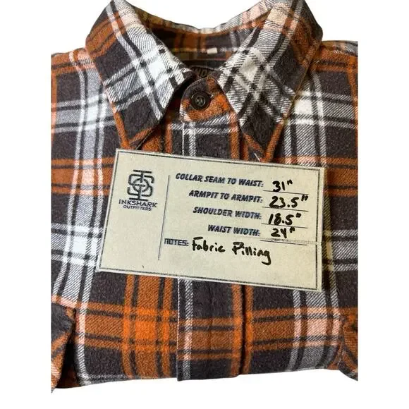 VTG Windbreaker Brand Plaid Flannel L/S Button Up Shirt Grunge Size Large - Picture 10 of 10